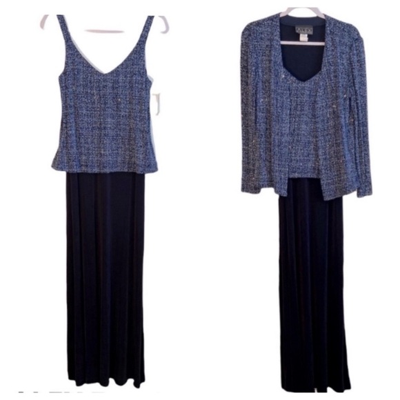 NWT Alex Evenings 3 piece formal dress outfit with matching jacket. Size 8. - Picture 1 of 15